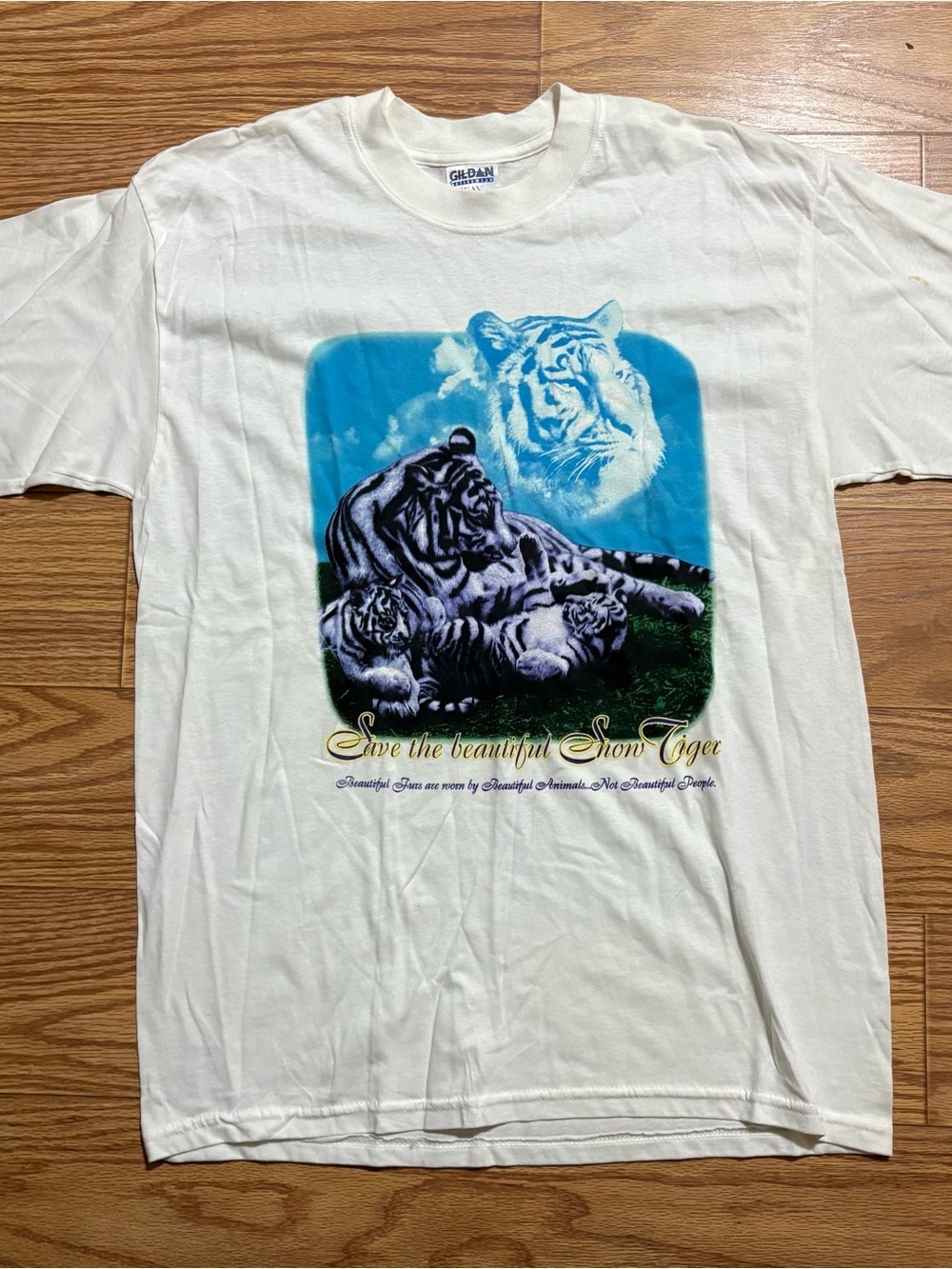 Vintage Protect the Snow Tigers Graphic Shirt Unisex Size Large 100% Cotton